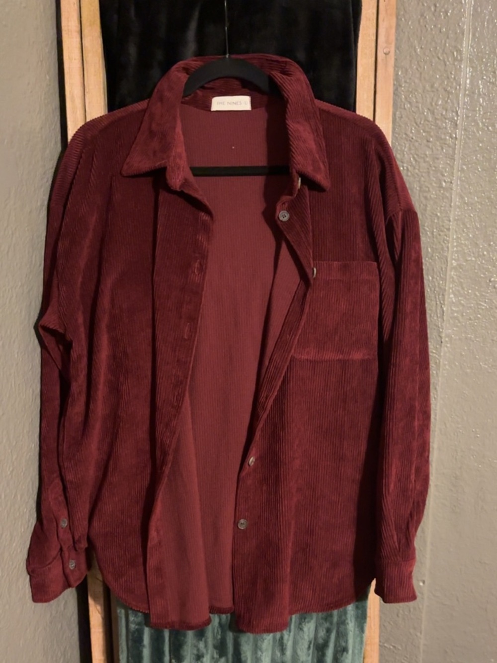 The Nines Corduroy Button-Up Shirt - Wine